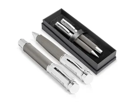 Volans Ball Pen & Rollerball Set - Silver
